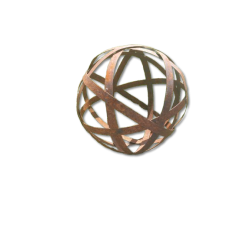 SPHERE CORTEN BANDE METAL ROUILLE Ø 20 CM