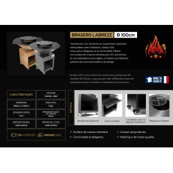 BRASERO CORTEN Ø 100 CM / SOCLE 50X50 CM HT 75 CM - LA BREZZ