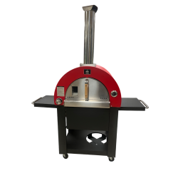 FOUR A PIZZA HYBRIDE GAZ OU BOIS - ROUGE