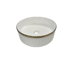 VASQUE CERAMIQUE RONDE LISERET DORE