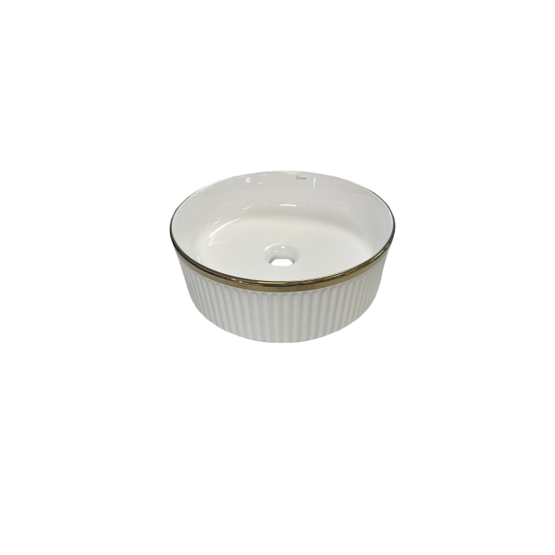 VASQUE CERAMIQUE RONDE LISERET DORE