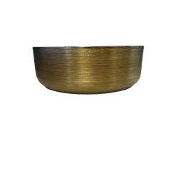 VASQUE CERAMIQUE RONDE DORE / INTERIEUR BLANC