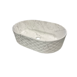 VASQUE CERAMIQUE FORME BERCEAU EFFET MARBRE