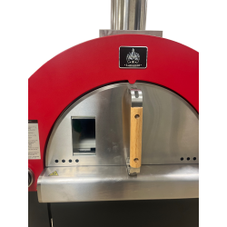FOUR A PIZZA HYBRIDE GAZ OU BOIS - ROUGE