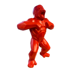 GORILLE 80 CM PIERRE RECONSTITUEE - ROUGE