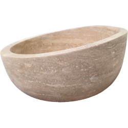 CS41 VASQUE INCLINEE Ø 42X16/20  CM - TRAVERTIN LIGHT