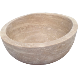 CS41 VASQUE INCLINEE Ø 42X16/20  CM - TRAVERTIN LIGHT