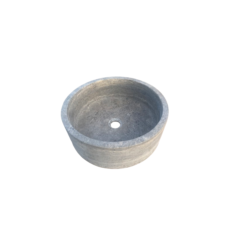 CS45 VASQUE RONDE Ø 45 CM HT. 15 CM - TRAVERTIN SILVER