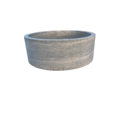 CS45 VASQUE RONDE Ø 45 CM HT. 15 CM - TRAVERTIN SILVER