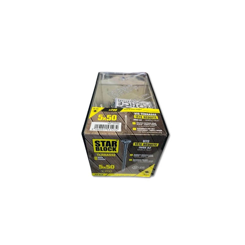VIS TERRASSE INOX A2 5X50 - BTE 200 PCS