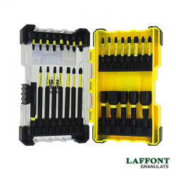 COFFRET EMBOUTS VISSAGE 29 PCS TX + PZ + DOUILLES ACIER S2