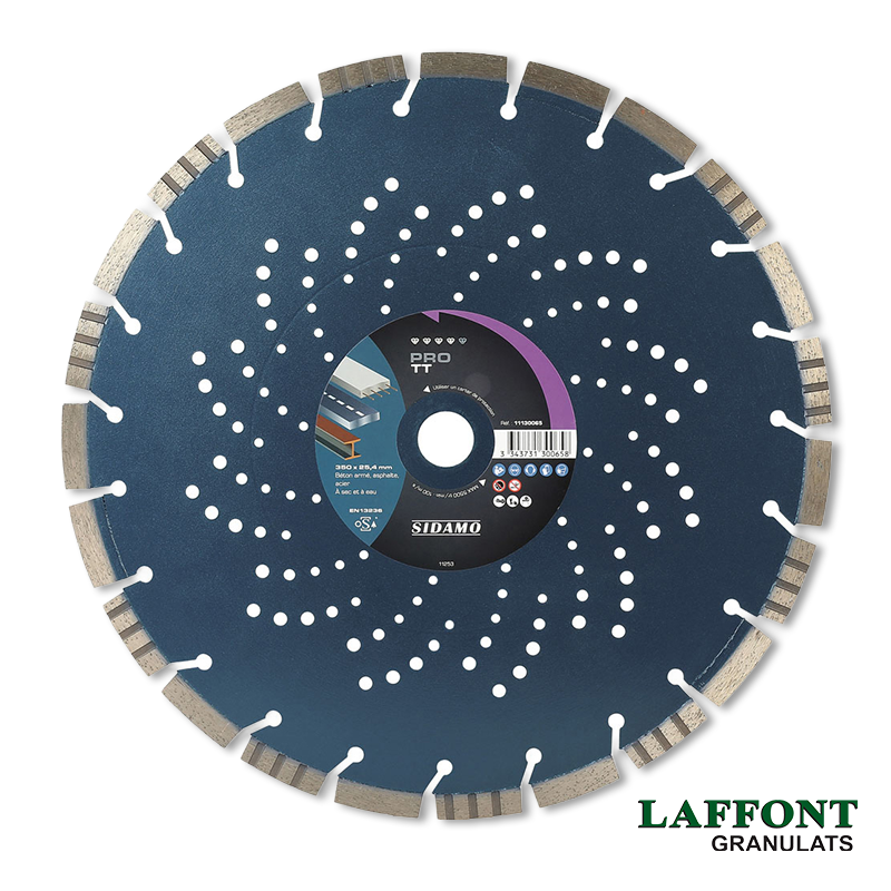 DISQUE DIAMANT PRO TT Ø 350 MM ALES. 20 MM HT 12 MM - SIDAMO