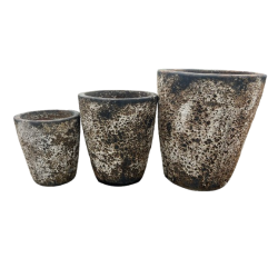 POT CONIC EMAIL SAND WHITE Ø 38 CM HT. 47 CM REF. 3544