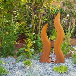 FLAMME METAL ROUILLE HT 80 CM