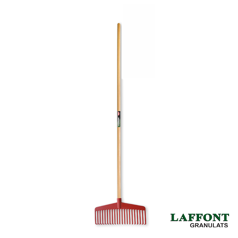 RATEAU A FEUILLES 380 MM POLYAM.FIXE AVEC MANCHE 1,5 M