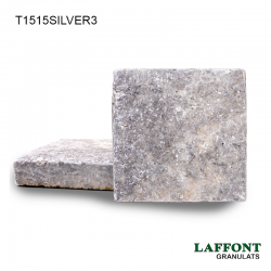TRAVERTIN 15X15X3 CM - SILVER