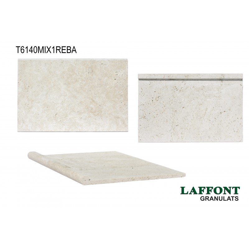 MARGELLE TRAVERTIN BEIGE BA 61X40X1,2 CM RETOMBEE 3 CM - MIX 1