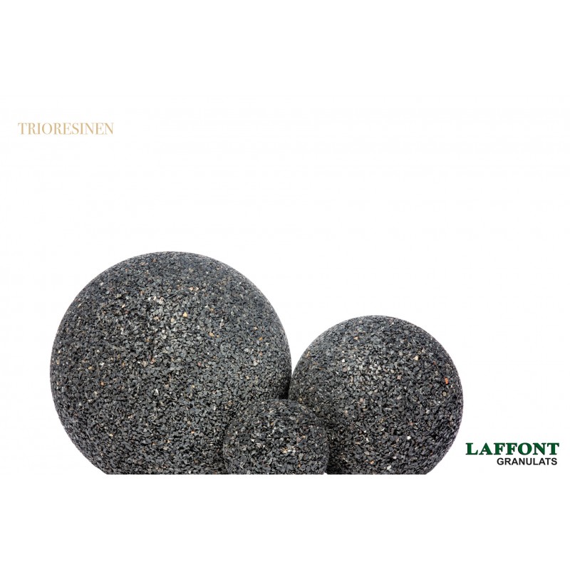 TRIO BOULES RESINE Ø 15 / 25 / 35 CM - NOIR