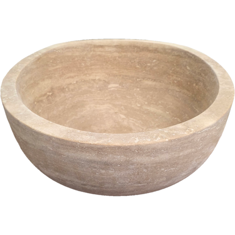 CS41 VASQUE INCLINEE Ø 42X16/20  CM - TRAVERTIN LIGHT