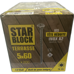 VIS TERRASSE  INOX A2 5X60 - BTE 200 PC