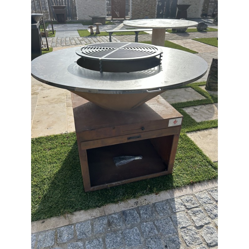 BRASERO CORTEN Ø 120 CM / SOCLE 50X50 CM HT. 75 CM - LA BREZZ