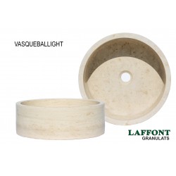 VASQUE RONDE TRAVERTIN LIGHT Ø 45 CM