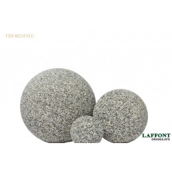 TRIO SPHERES RESINE Ø 15/25/50 CM GRAVIER GRIS