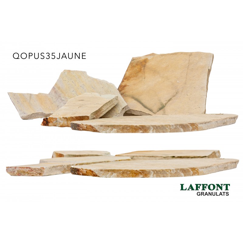 DALLE QUARTZITE OPUS 3/5 PCS AU M² - EP 25/40 MM - JAUNE