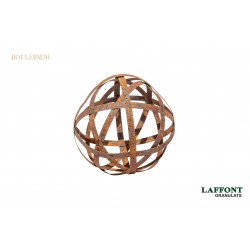 SPHERE CORTEN BANDE METAL ROUILLE Ø 30 CM