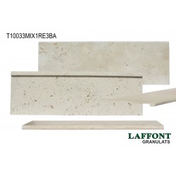 MARGELLE TRAVERTIN BEIGE BA 100X33X1,2 CM RETOMBEE 3 CM - MIX 1