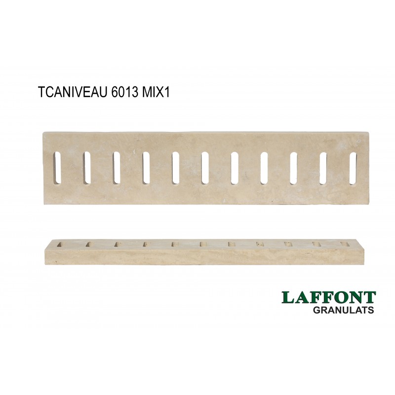 CANIVEAU PLAT TRAVERTIN BEIGE 60X13,5X3 CM - MIX 1