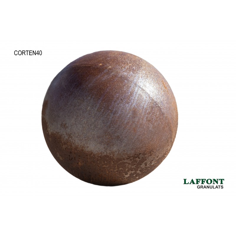 SPHERE ACIER CORTEN Ø 40 CM