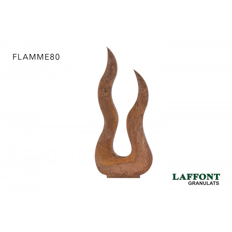 FLAMME METAL ROUILLE HT 80 CM