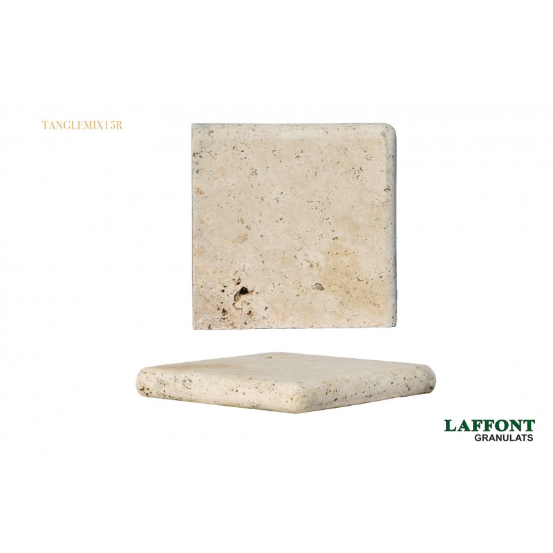 ANGLE RENTRANT TRAVERTIN BEIGE BA 45X45X5 CM - MIX 1