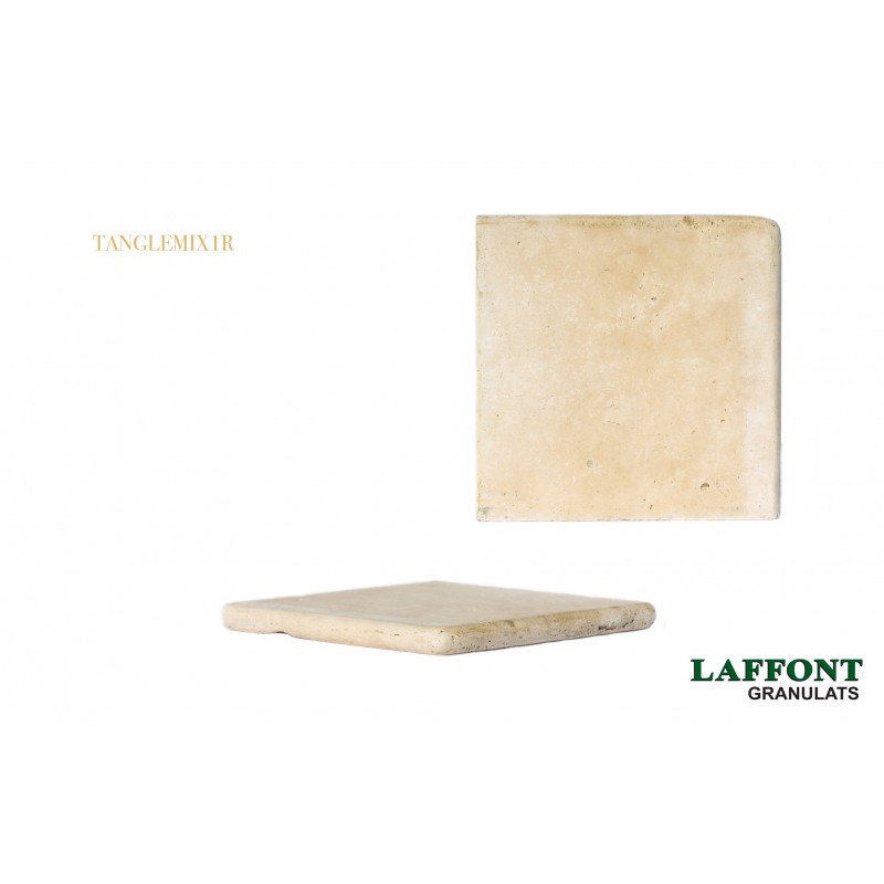 ANGLE RENTRANT TRAVERTIN BEIGE BA 45X45X3 CM - MIX 1