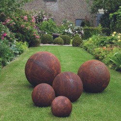 SPHERE ACIER CORTEN Ø 30 CM