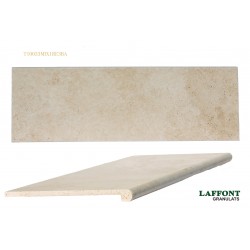 MARGELLE TRAVERTIN BEIGE BA 100X33X1,2 CM RETOMBEE 3 CM - MIX 1