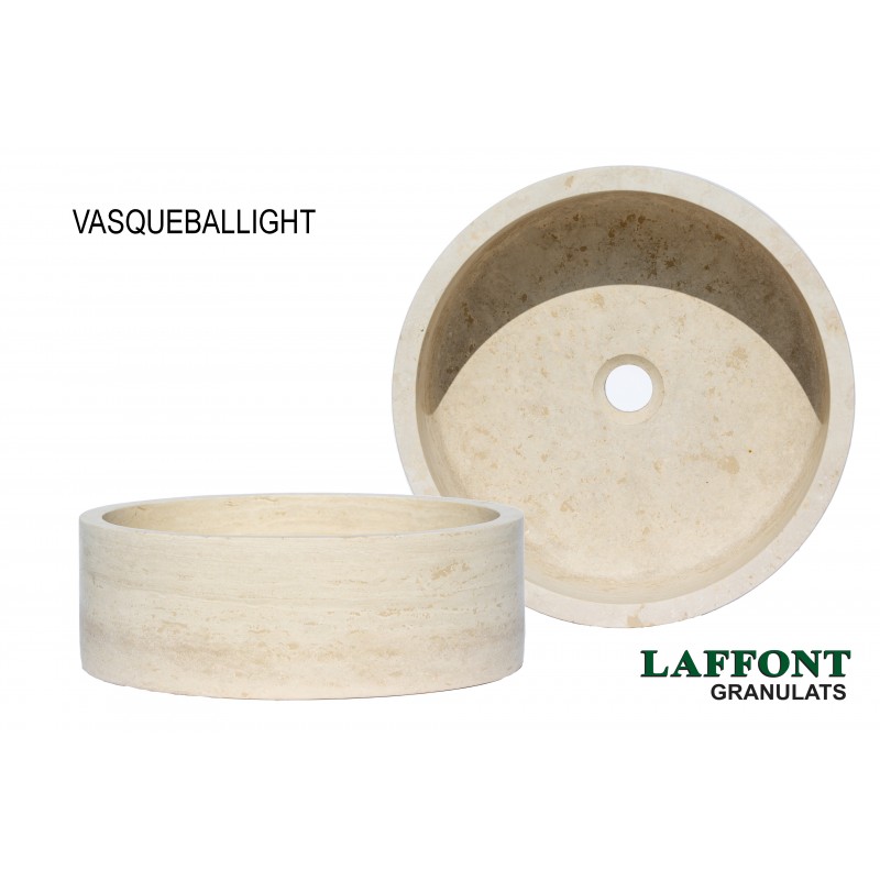 VASQUE RONDE TRAVERTIN LIGHT Ø 45 CM