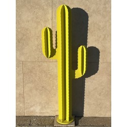 CACTUS 3 BRANCHES HT 110 CM - JAUNE