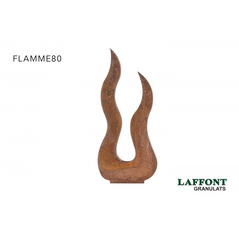 FLAMME METAL ROUILLE HT 80 CM FLAMME METAL ROUILLE HT 80 CM