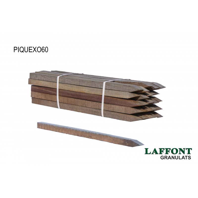 PIQUET BOIS EXOTIQUE 2,5X2,5X60 CM - CLASSE 4 PIQUET BOIS EXOTIQUE 2,5X2,5X60 CM - CLASSE 4