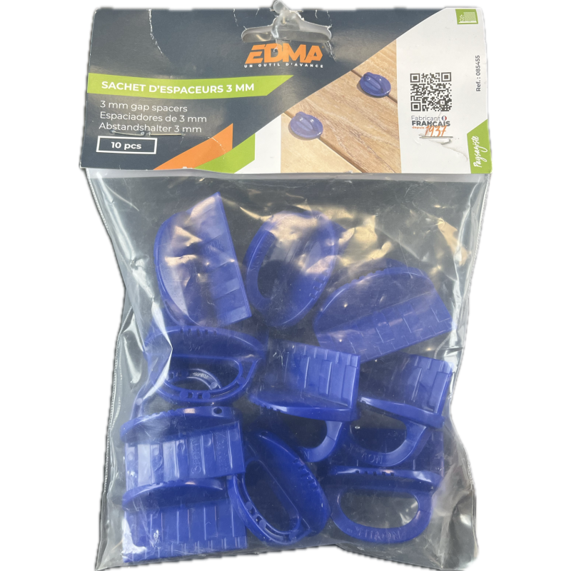 ESPACEURS 3 MM EDMA - SACHET DE 10 PCS ESPACEURS 3 MM EDMA - SACHET DE 10 PCS