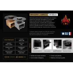 BRASERO CORTEN Ø 120 CM / SOCLE 50X50 CM HT 75 CM - LA BREZZ