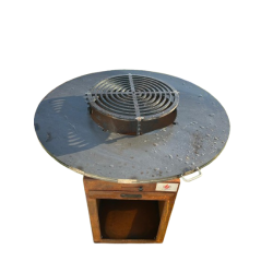BRASERO CORTEN Ø 85 CM / SOCLE 50X50 CM HT 75 CM - LA BREZZ