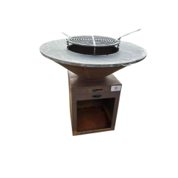 BRASERO CORTEN Ø 100 CM / SOCLE 50X50 CM HT 75 CM - LA BREZZ