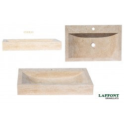 EVIER TRAVERTIN BEIGE 70X40 CM  HT 10 CM - LIGHT