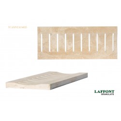 CANIVEAU TRAVERTIN BEIGE 60X25X3 CM - ADOUCI