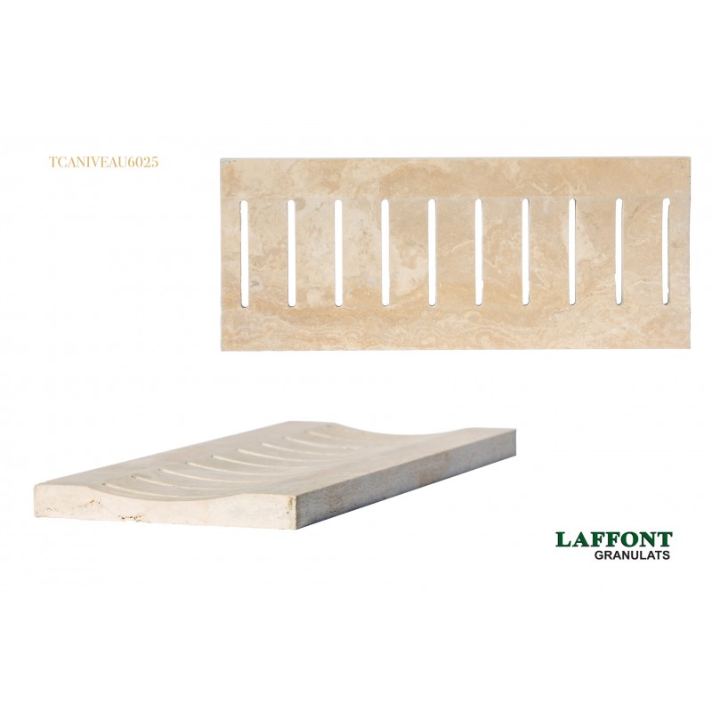CANIVEAU TRAVERTIN BEIGE 60X25X3 CM - ADOUCI